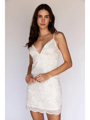 Sequin Floral Lace Mini Dress