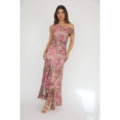 Off Shoulder Floral Maxi Dress
