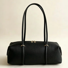 Genuine Leather Barrel Shoulder Bag