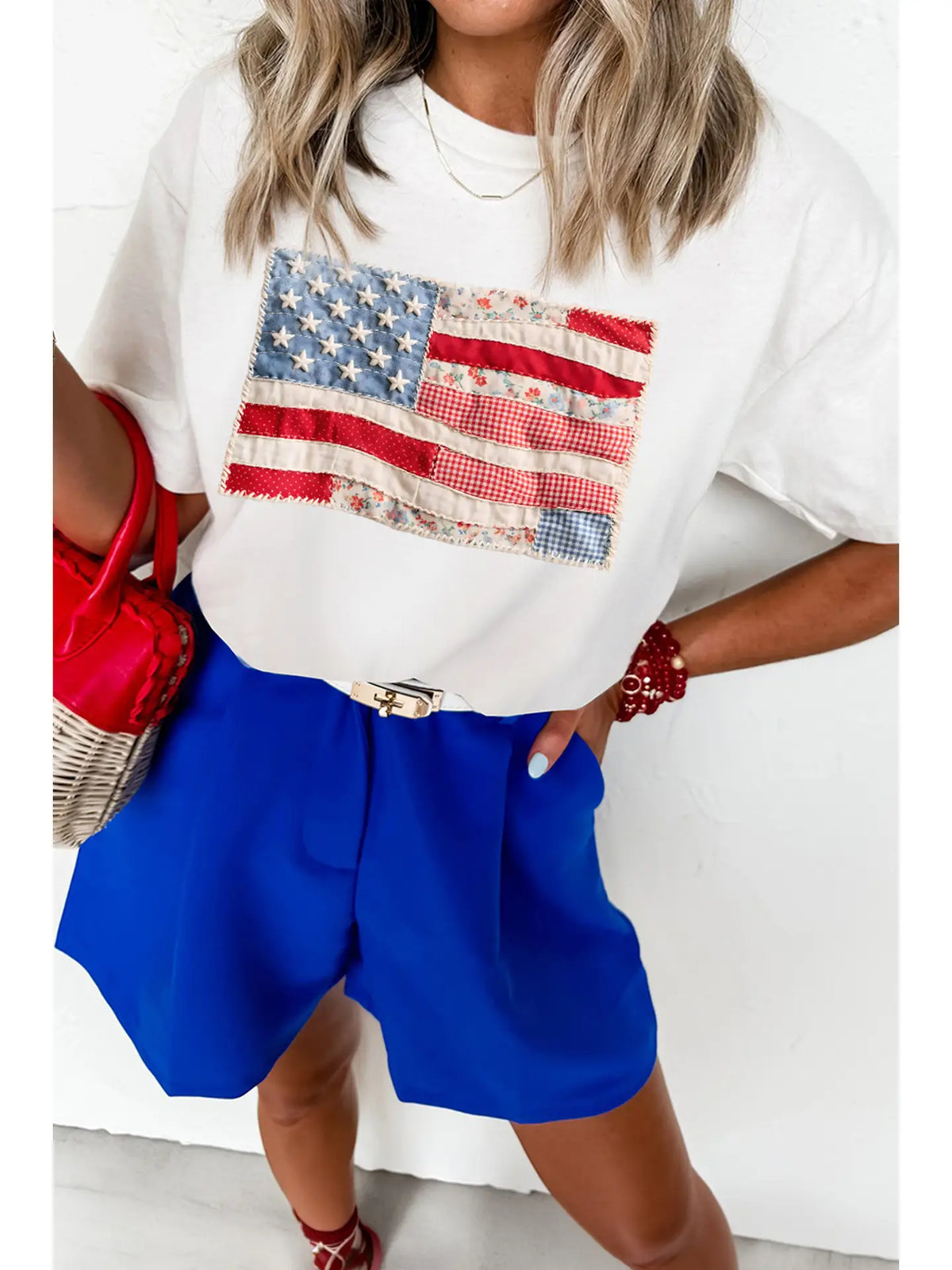 Patchwork Printed Flag Tee