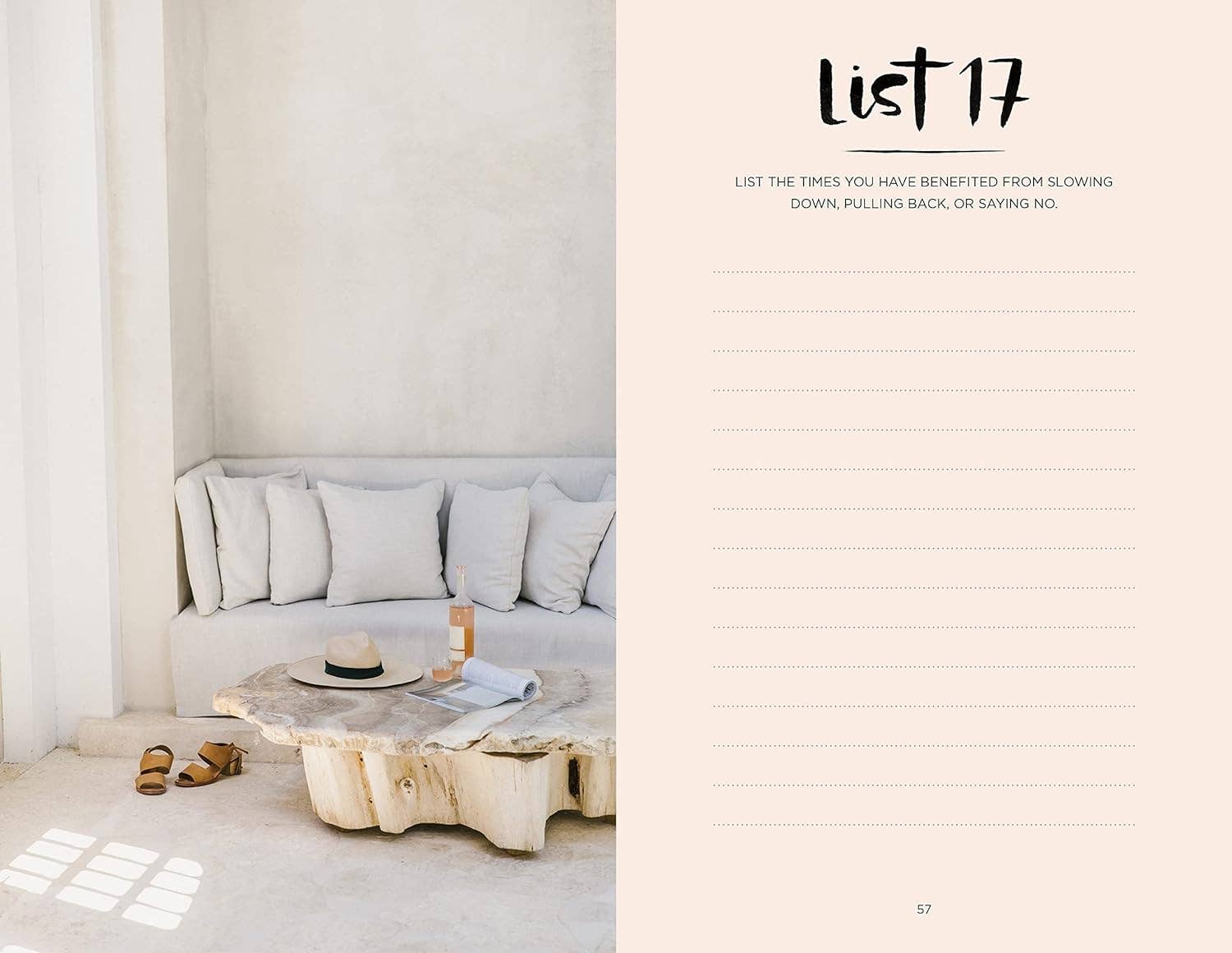 52 Lists for Calm Journal