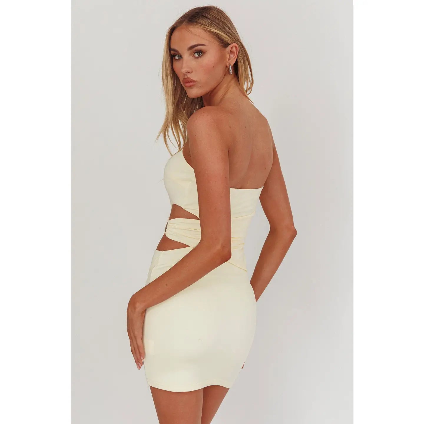 Ruched Cutout Mini Dress