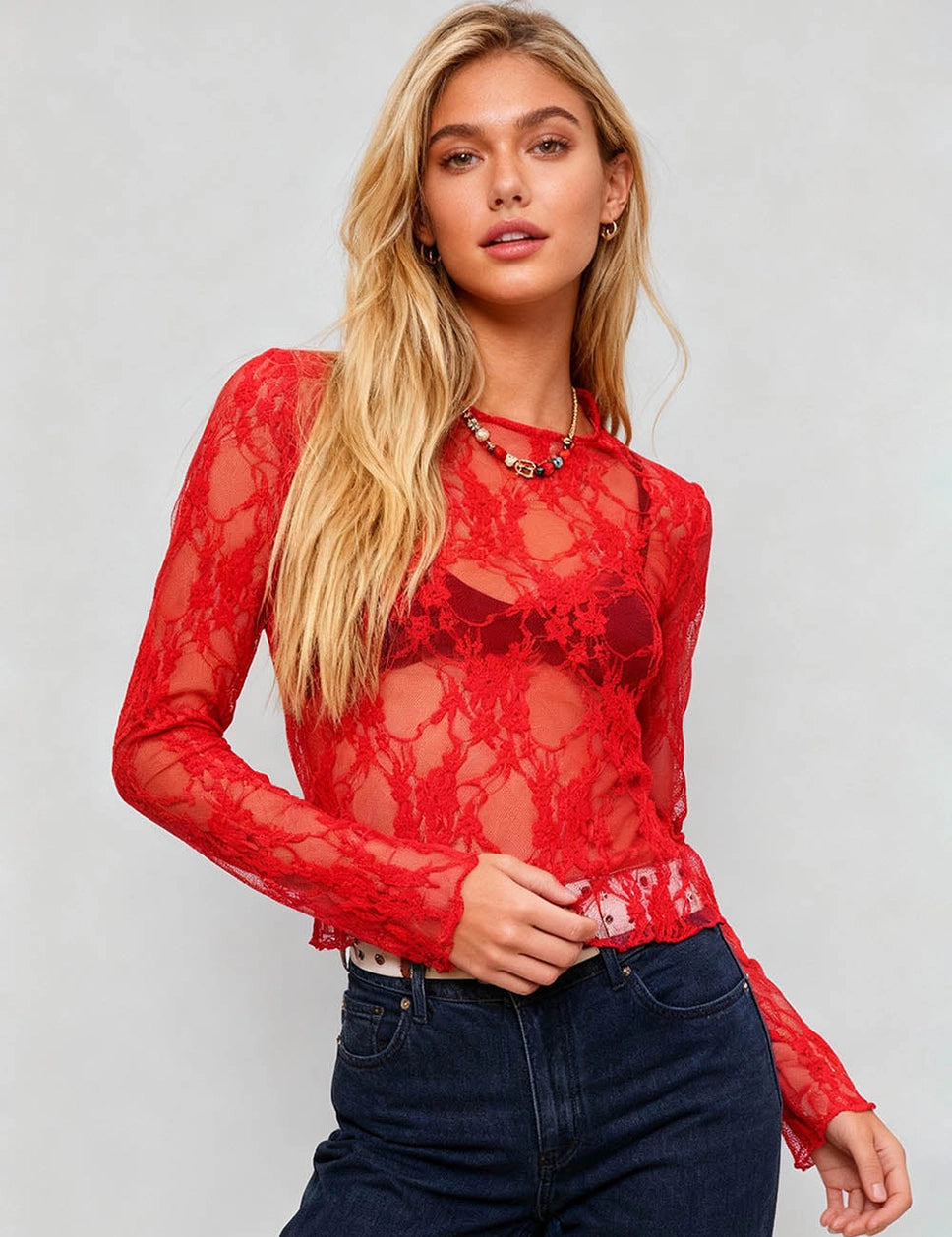Lace Floral Layering Top
