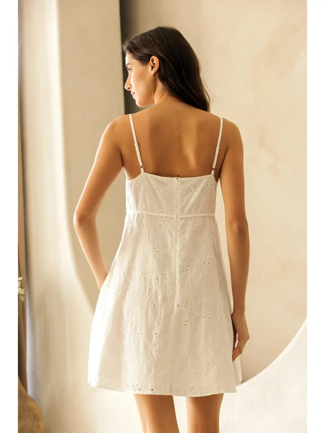 Embroidered A-Line Mini Dress