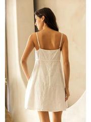 Embroidered A-Line Mini Dress
