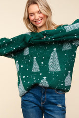 Round Neck Oversized Christmas Tree Sweater