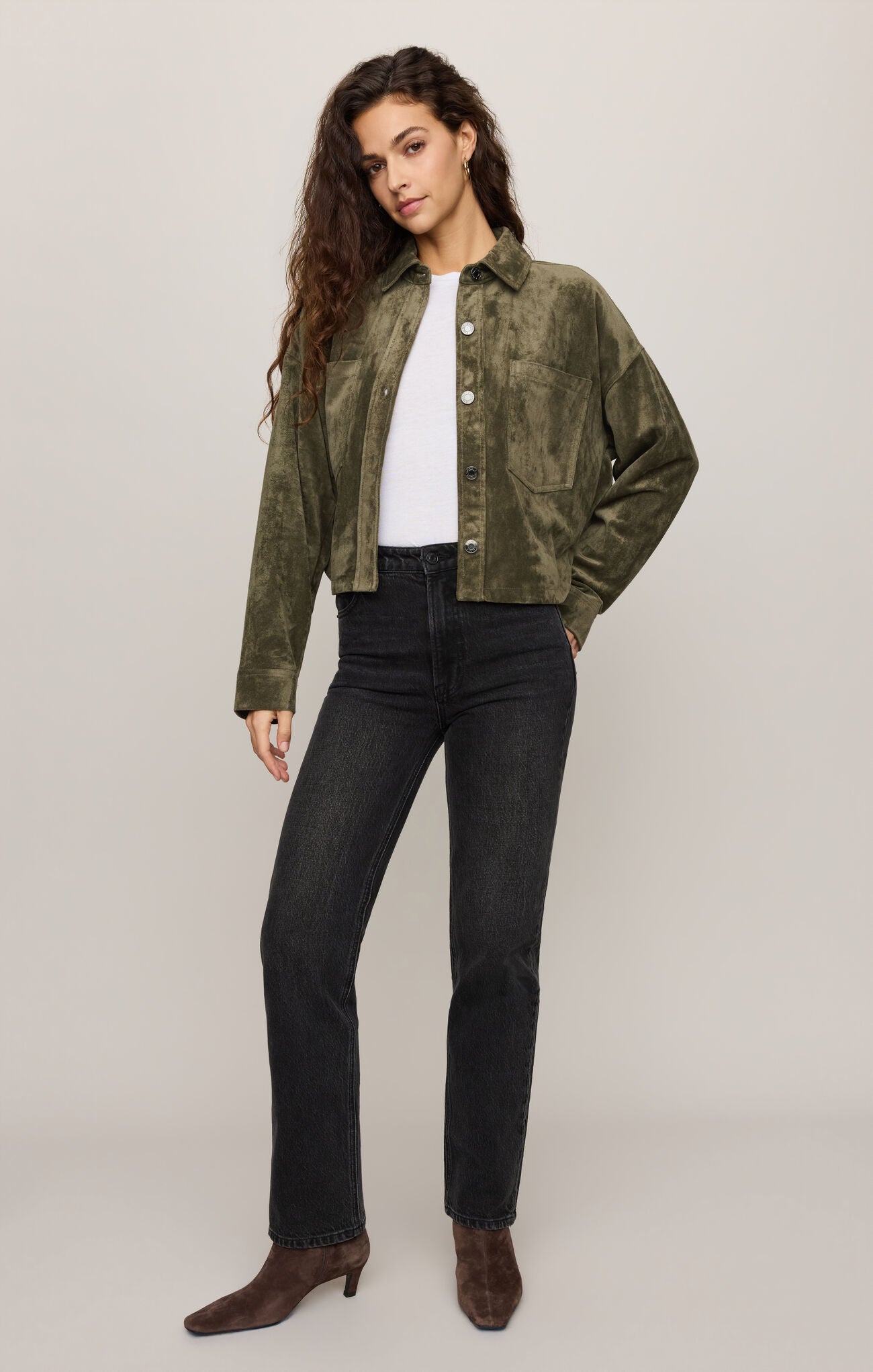 All Day Cropped Suede Jacket