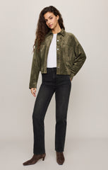 All Day Cropped Suede Jacket