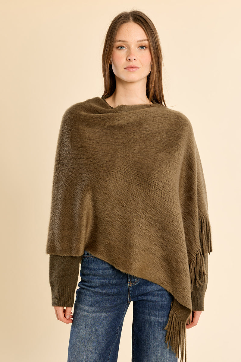 Knit Fringe Poncho