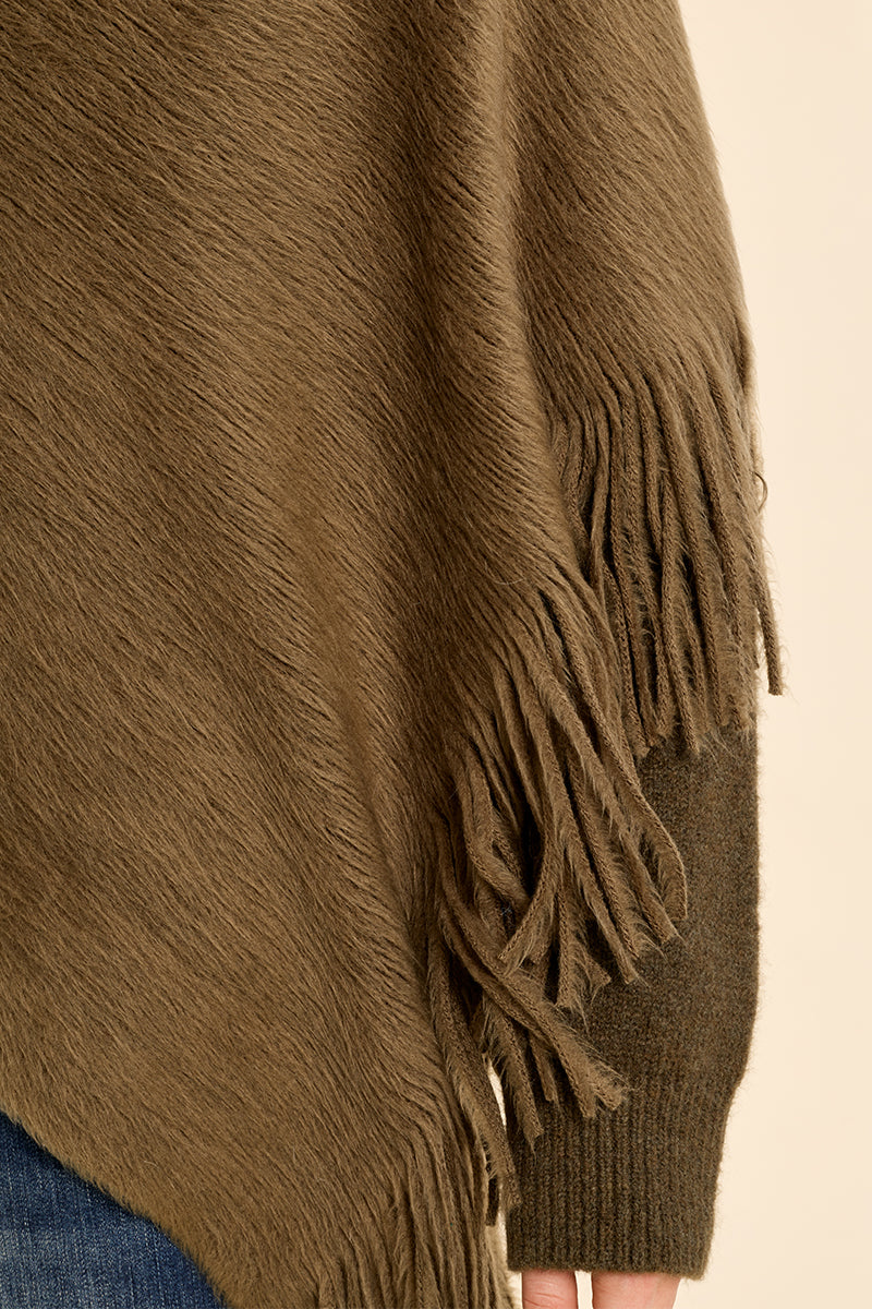 Knit Fringe Poncho
