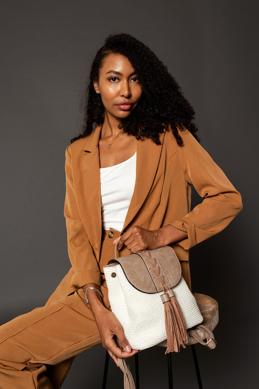 Eleanora Straw Backpack