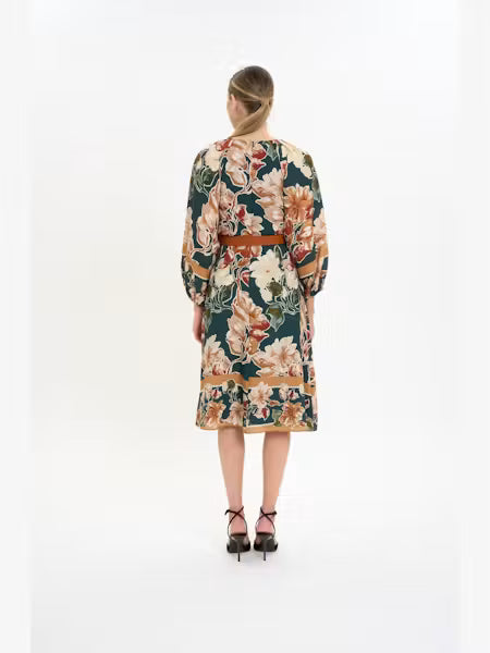Maggy Printed Dress w/ Belt