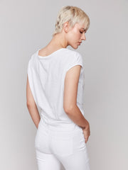 Foil Print Front Knot Top