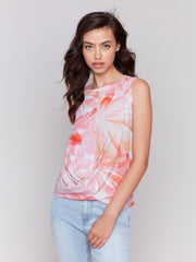 Floral Tank Top With Knot Detail