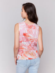 Floral Tank Top With Knot Detail