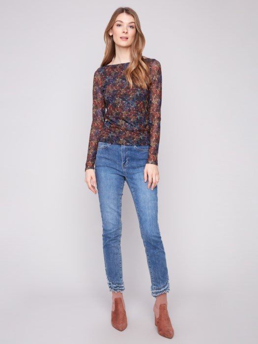 Floral Mesh Top