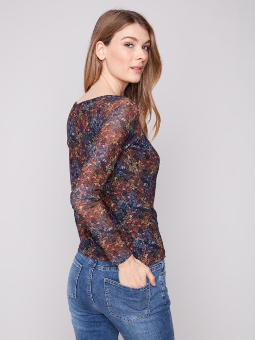 Floral Mesh Top