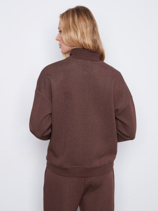 Half Zip High Collar Sweatshirt