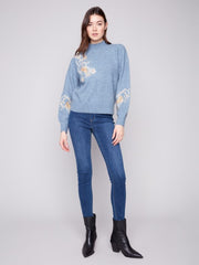 Mock Neck Sweater with Sequin Detail