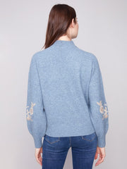 Mock Neck Sweater with Sequin Detail