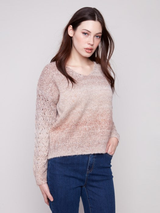 Space Dye V-Neck Sweater