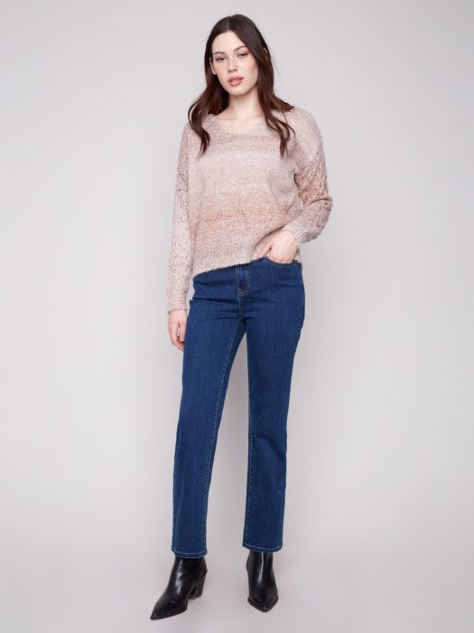 Space Dye V-Neck Sweater