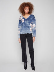 Reversible Floral Sweater