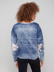 Reversible Floral Sweater