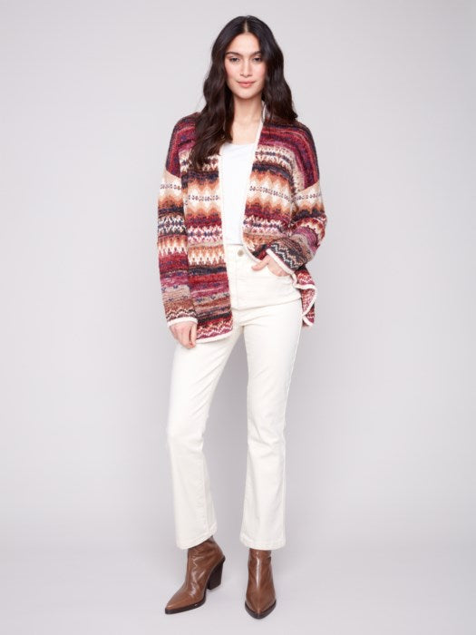 Long Jacquard Cardigan