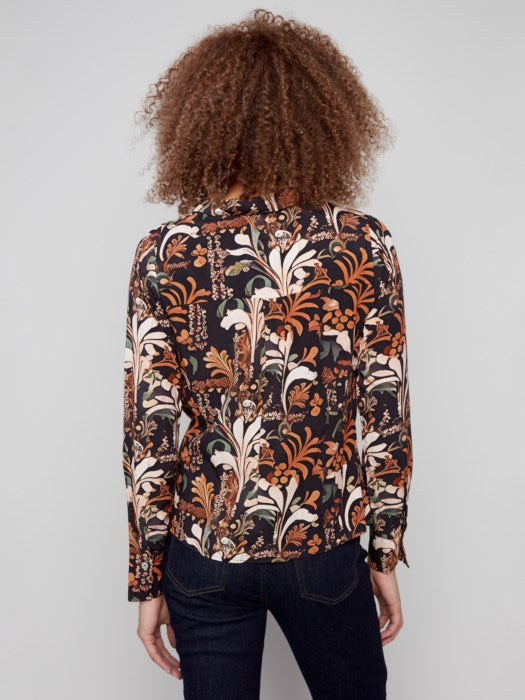 Satin Twist Front Button Down