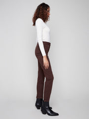 Cuffed Hem Slim Twill Pant