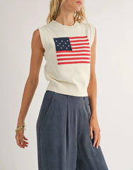 Sleeveless Flag Sweater