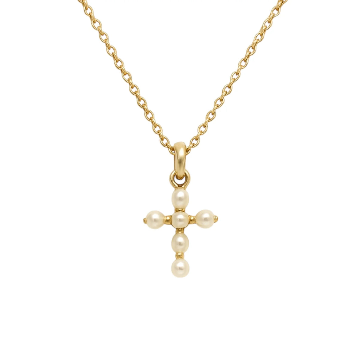 Rachel Pearl Cross Necklace