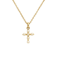 Rachel Pearl Cross Necklace