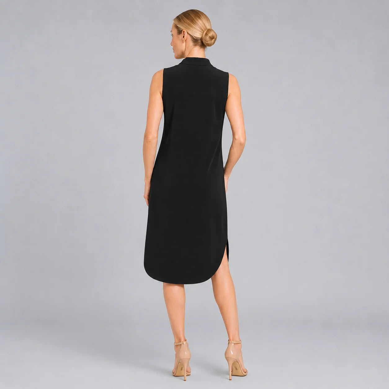 Sleeveless Vneck Tie Midi Dress