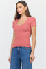 Journee Scoop Neck Ribbed Tee