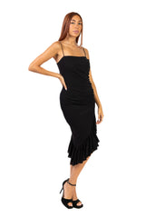Maxima Asymmetrical Hem Ruched Dress