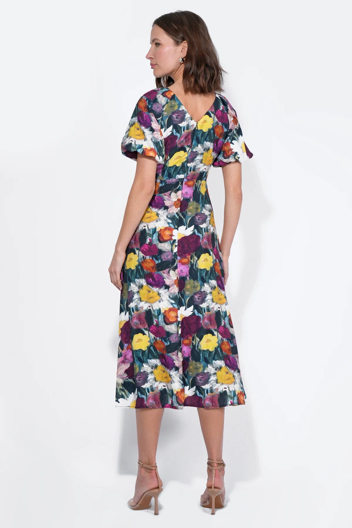 Elinda Ruched Front Midi Dress