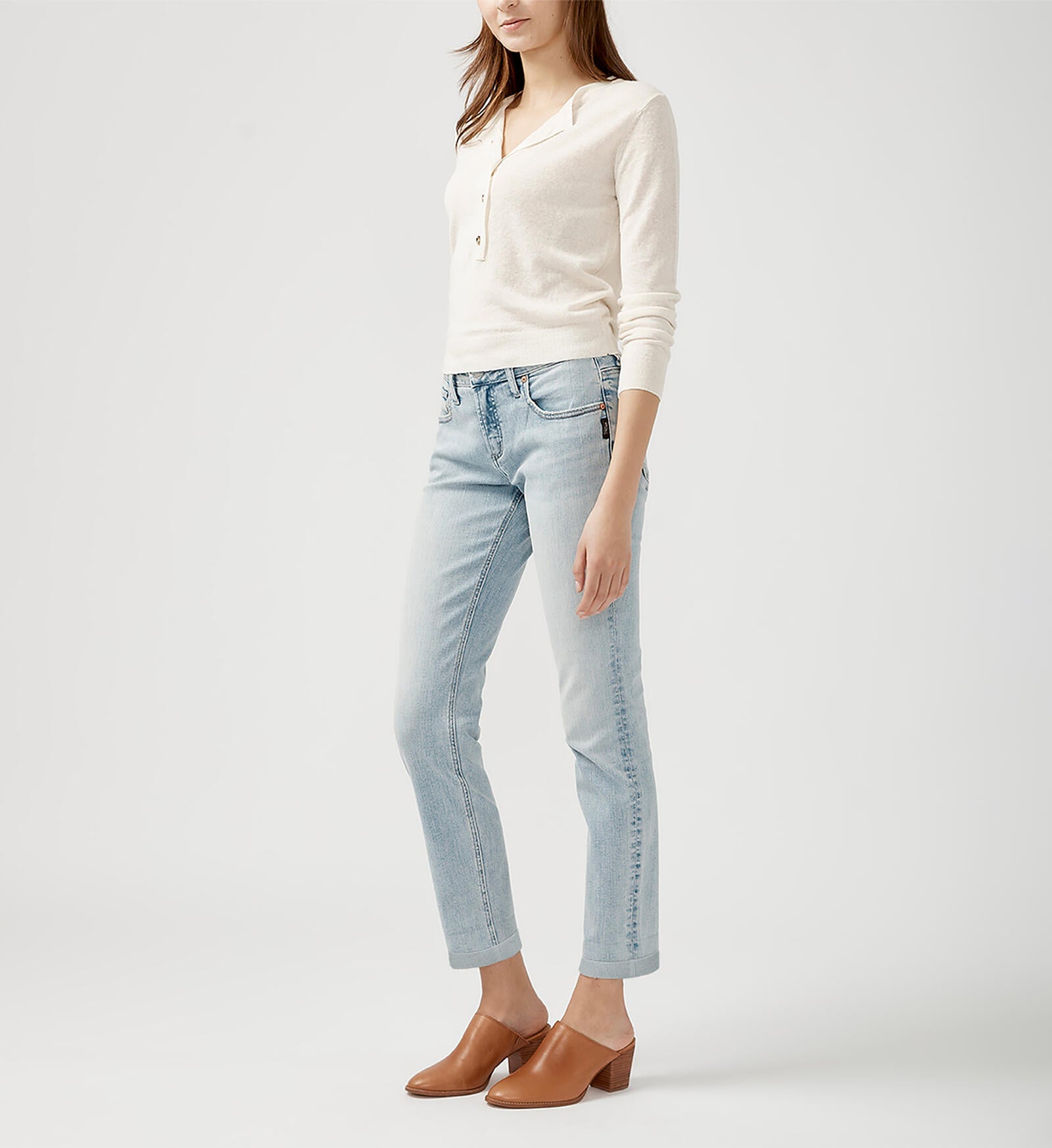Boyfriend Mid Rise Slim Leg Jean