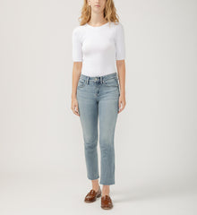 Suki Mid Rise Straight Crop Luxe Stretch Jeans