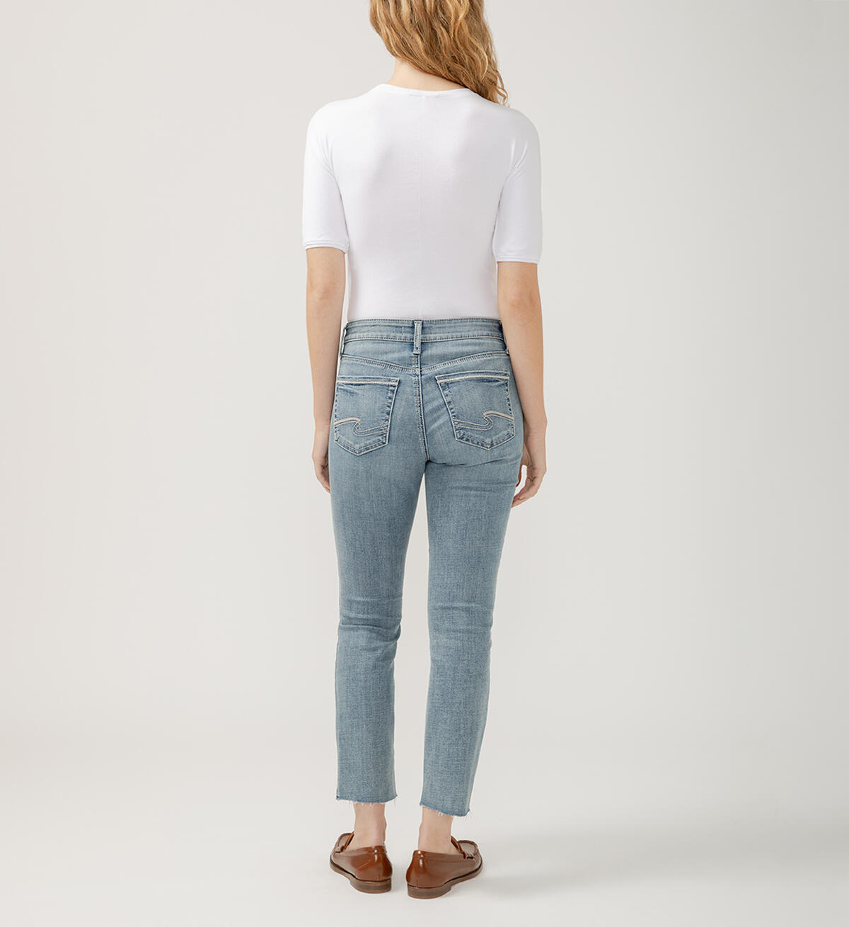 Suki Mid Rise Straight Crop Luxe Stretch Jeans