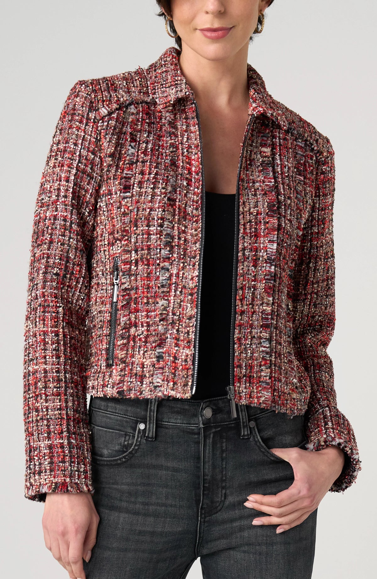 Zip Jacket With Fringe