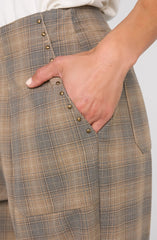 High Rise Crop Trouser W/ Drawstring