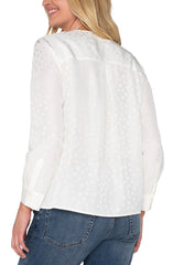 Long Sleeve Popover Woven Blouse