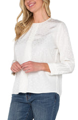 Long Sleeve Popover Woven Blouse