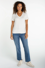 Short Sleeve Vneck Knit Tee