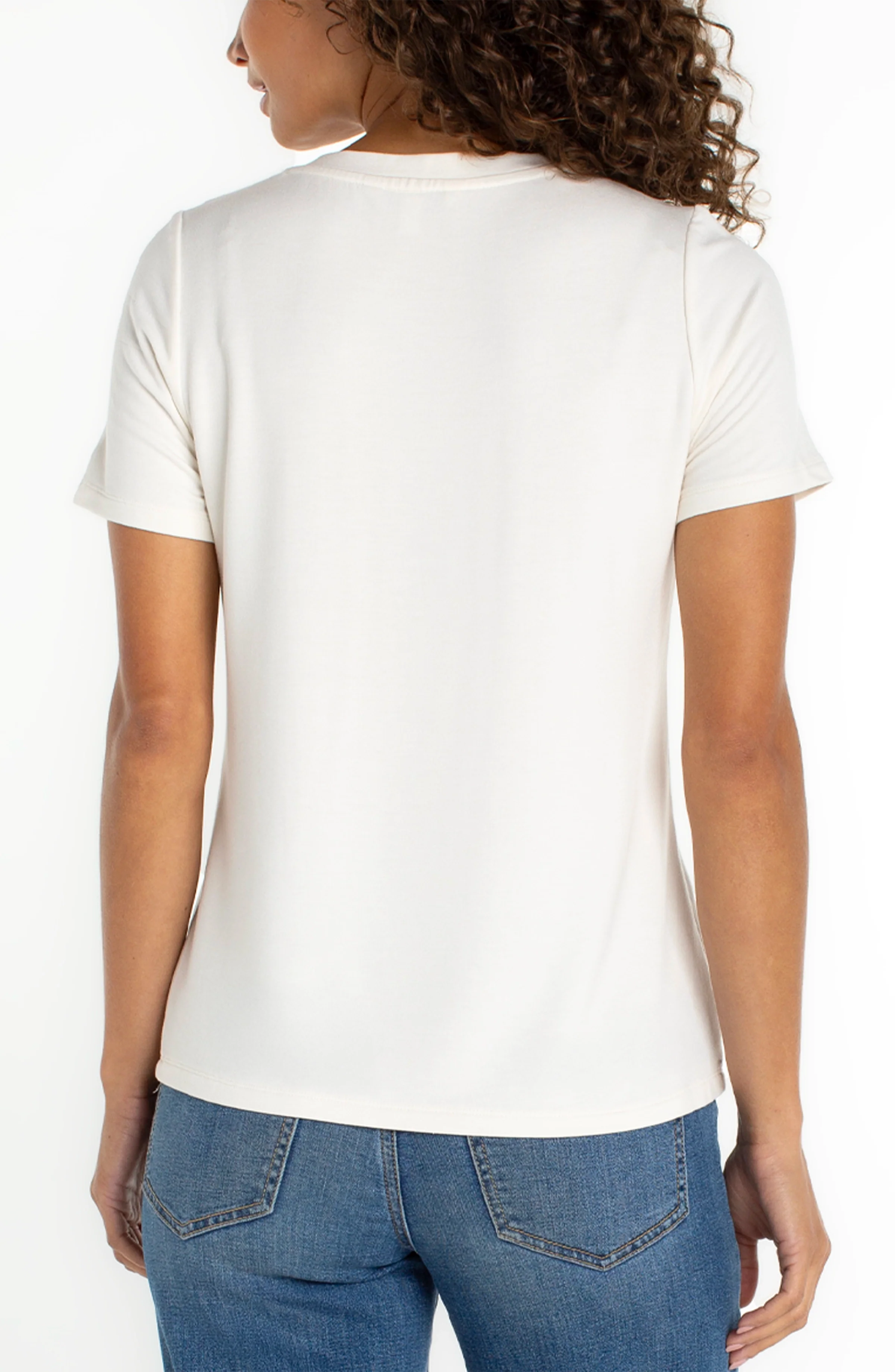 Short Sleeve Vneck Knit Tee