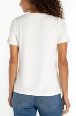 Short Sleeve Vneck Knit Tee