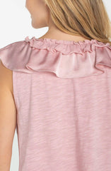 Ruffle Front Sleeveless Top