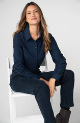 Pleated Sleeve Button Front Shirt